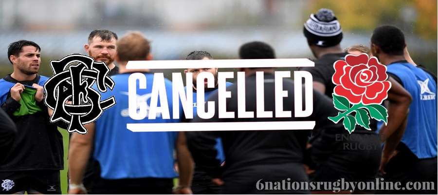 England vs Barbarians International Test Match Cancelled